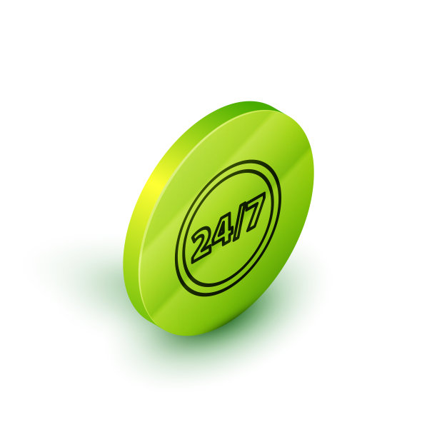 等距线时钟24小时图标隔离图片下载