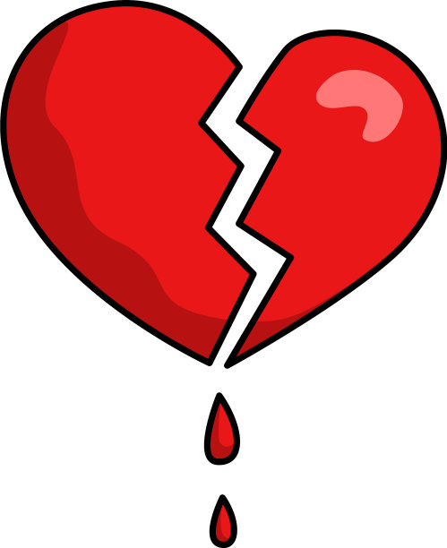 破碎的心受伤红色的图标血滴图片下载