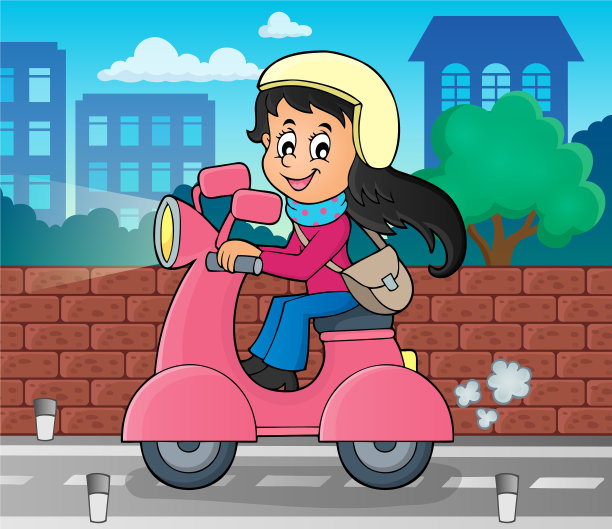 摩托车上的女孩主题图片2图片下载