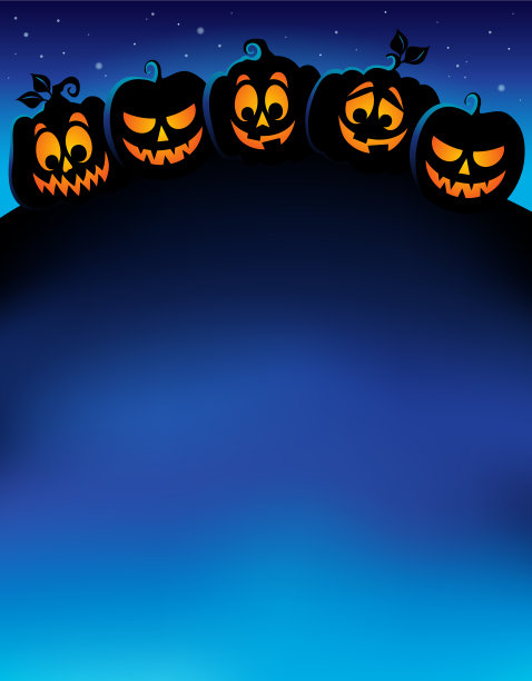 南瓜剪影主题图片图片下载