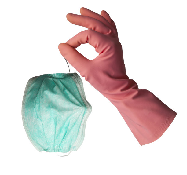 戴着防护面罩的手套图片下载