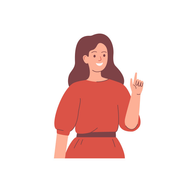 快乐的年轻女子举起食指，指着什么东西。图片下载