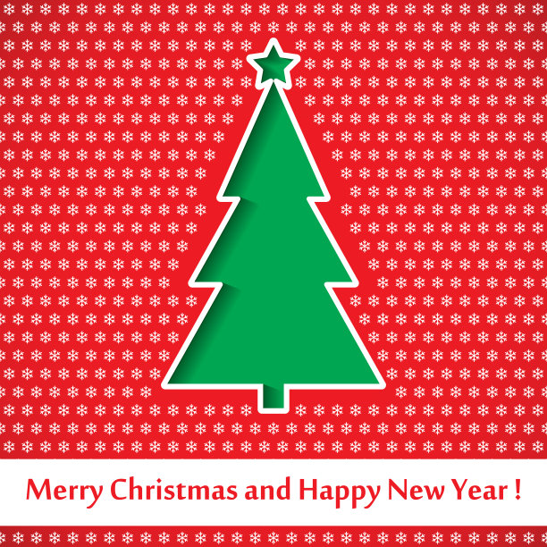 向量现代抽象圣诞树背景。线性设计图片下载