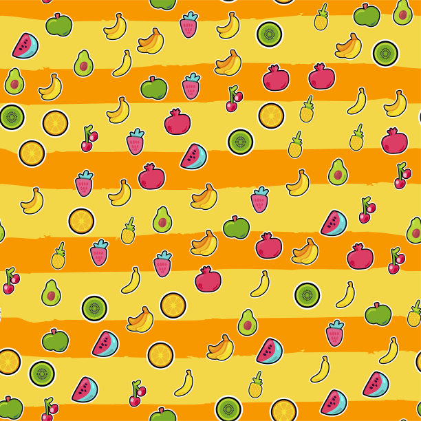 夏季水果矢量无缝模式图片下载