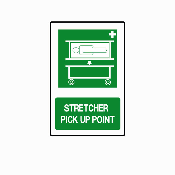 担架拾取点符号标志，孤立在白色背景图标。EPS10图片下载