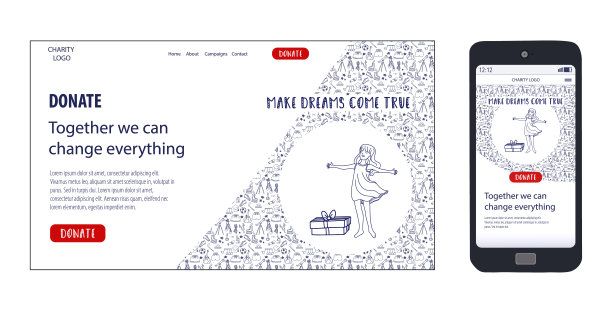 矢量涂鸦概念插图。支持国家的人道主义援助。移动和网站模板的慈善教育和捐赠在线。为世界各地的孩子们捐赠奖学金。图片下载