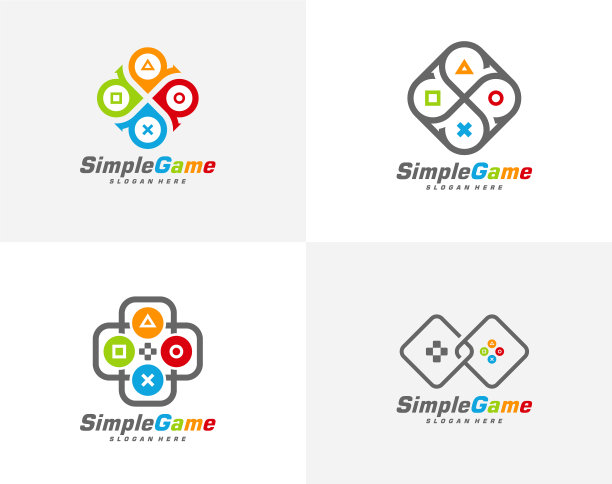 设置游戏标志模板操纵杆设计图标图片下载