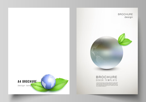 矢量布局A4格式封面模型设计模板的小册子，传单，小册子，封面设计，书设计，小册子封面。拯救地球地球概念。可持续发展全球概念。图片下载