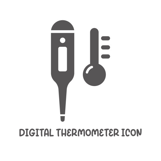 数字温度图标简单的平面风格矢量插图。图片下载