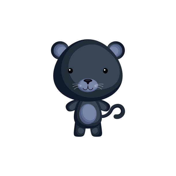 可爱有趣的豹宝宝孤立在白色的背景。丛林可爱的动物角色为设计的相册，剪贴簿，卡片和邀请。图片下载