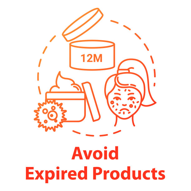 避免过期产品，医疗保健，皮肤病学概念图标。质量和有效期检查想法细线说明。矢量隔离轮廓RGB彩色绘图。可编辑的中风图片下载