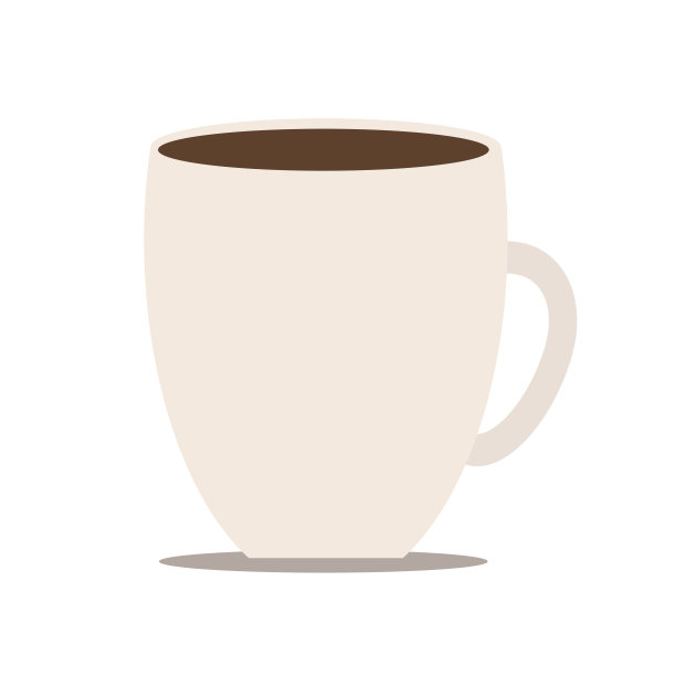白底咖啡杯马克杯设计简洁，朴素大方图片下载