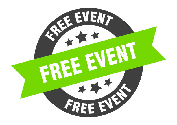 免费活动标志免费活动圆丝带贴纸图片下载