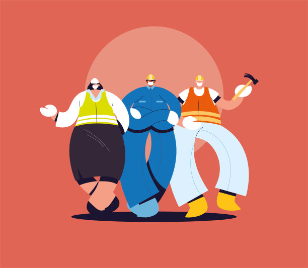 一组带口罩的技术员和工程师图片下载