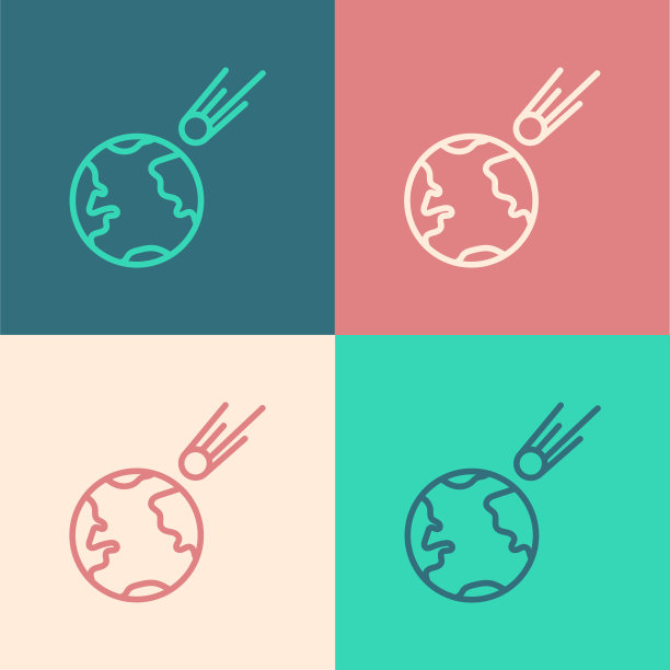 流行艺术线彗星下落快速图标孤立的颜色背景。矢量图图片下载