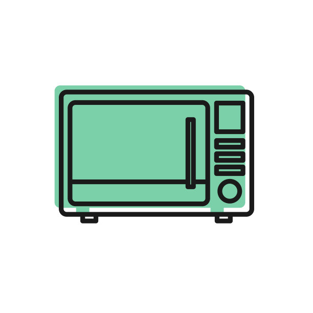 黑线微波炉图标孤立在白色背景。家用电器图标。矢量图图片下载