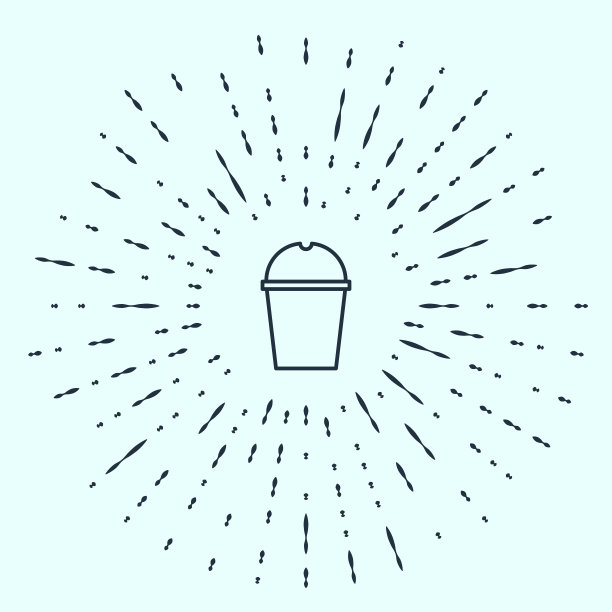 黑色线纸玻璃和水图标孤立在灰色背景。苏打饮料的玻璃。新鲜冷饮的象征。抽象的圆随机点。矢量图图片下载