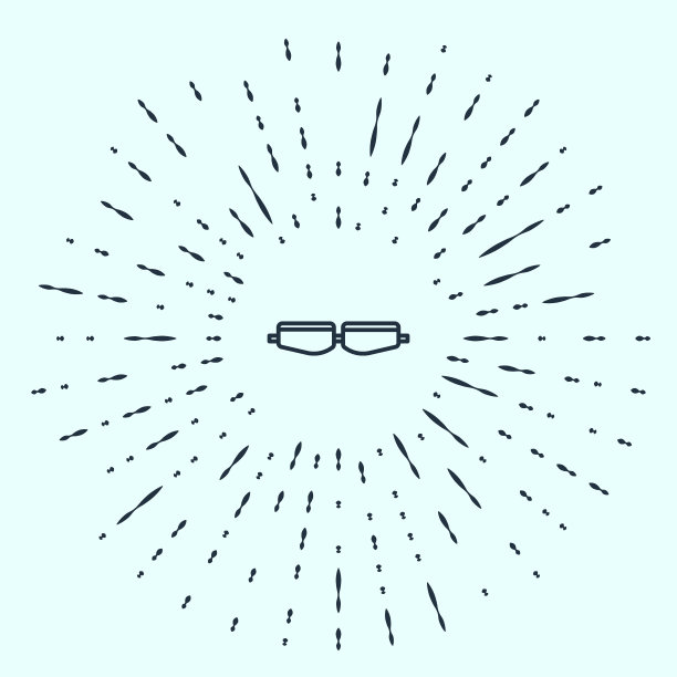 黑色线安全护目镜图标孤立在灰色背景。抽象的圆随机点。矢量图图片下载