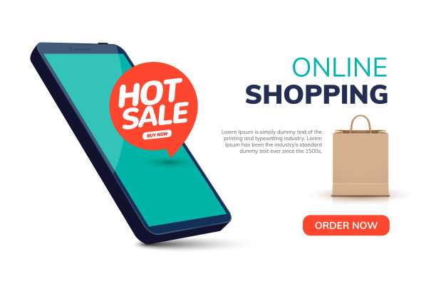 网上移动商店电商订单。娱乐矢量网上购物应用插图横幅图片下载