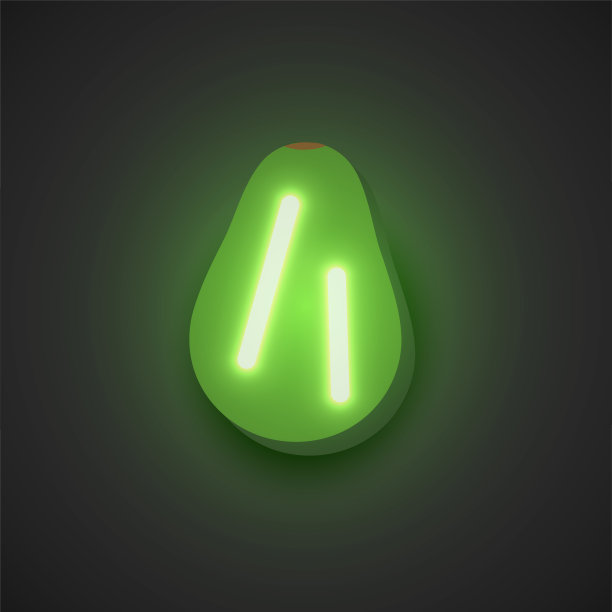 现实的霓虹灯水果，矢量插图图片下载