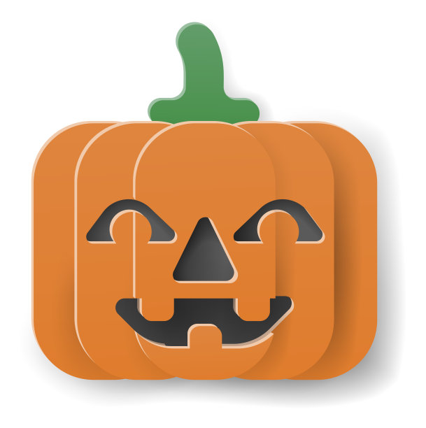 万圣节南瓜卡通在纸工艺风格图片下载