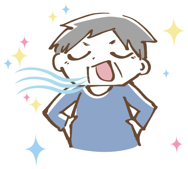 口臭护理爷爷插画图片下载