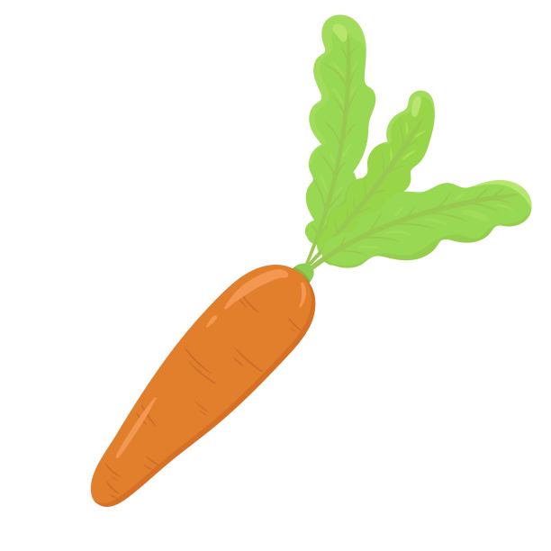 橙色胡萝卜与叶子的图标。五颜六色的蔬菜。孤立的插图在白色的背景。图片下载