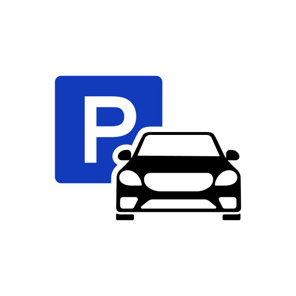 汽车停车标志图标上孤立的白色背景。每股收益10向量。图片下载