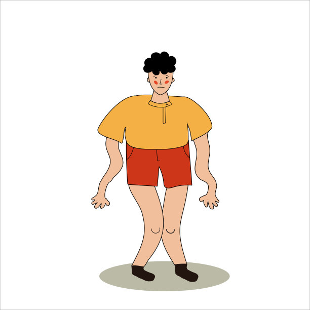 这个人抽筋了。双腿和手臂都在颤抖。这家伙抽搐了。矢量插图在手绘风格图片下载