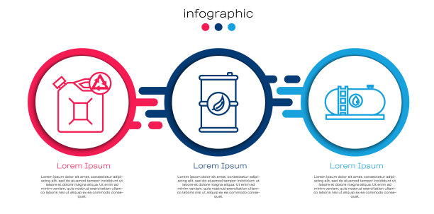 配套生态燃料罐、生物燃料桶、石油工业厂房。业务信息模板。向量图片下载