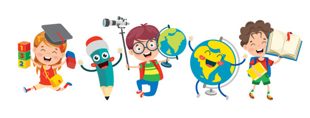 快乐可爱的卡通学校的孩子图片下载