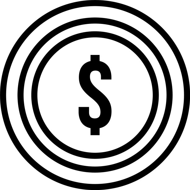 孤立的美元金币图标图片下载