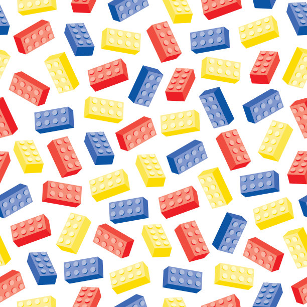 滚落玩具砖无缝瓷砖图案图片下载