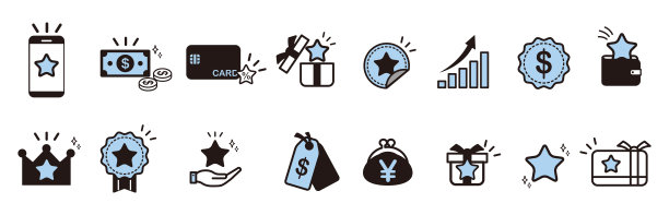 忠诚计划矢量图标集图片下载