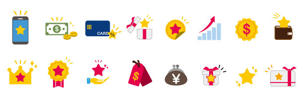 忠诚计划矢量图标集图片下载