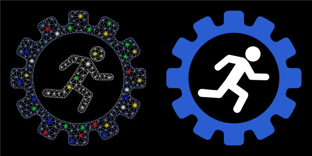 耀斑网网络齿轮老鼠赛跑图标与耀斑图片下载