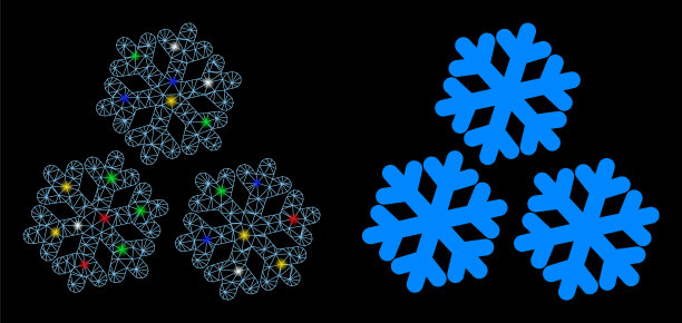 耀斑网网雪图标与耀斑点图片下载