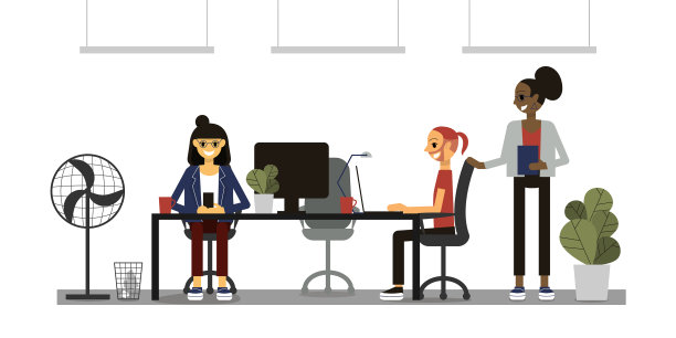 国际团队同事在办公室工作图片下载