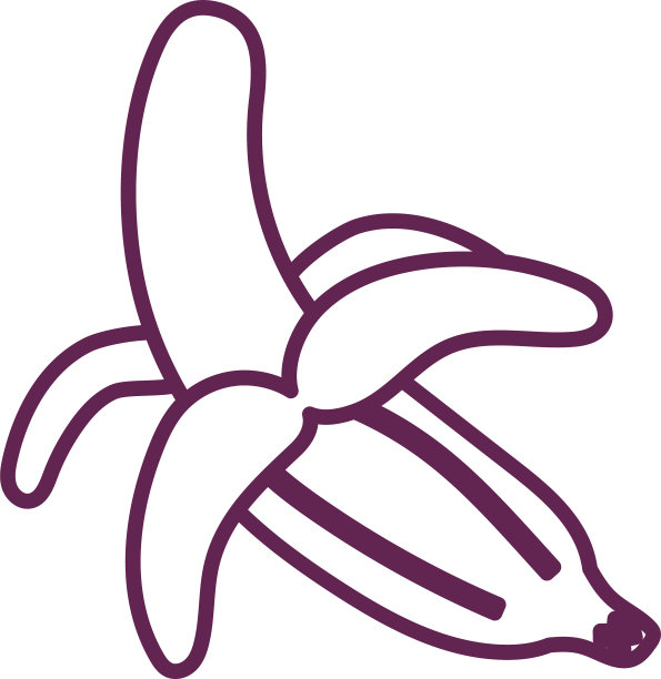 鲜果隔离的香蕉图标图片下载