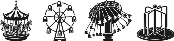 旋转木马图标设置简单的风格图片下载