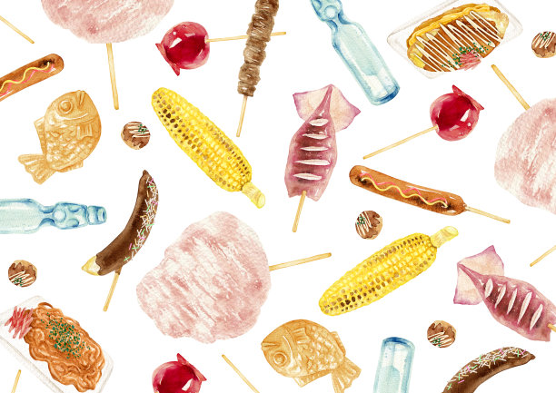 节日里的小吃摊图片下载