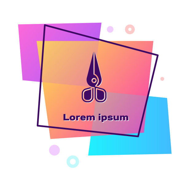 紫色剪刀图标孤立在白色背景图片下载