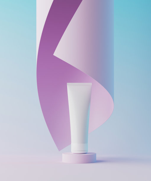 化妆品品牌和包装展示的最小背景。舞台上柔和的颜色。三维演示图片下载