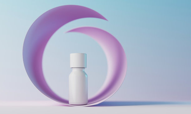 化妆品品牌和包装展示的最小背景。舞台上柔和的颜色。三维演示图片下载