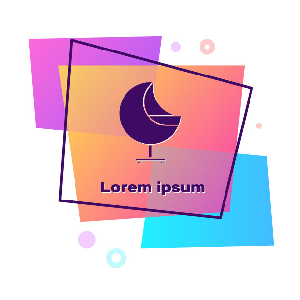 紫色扶手椅图标孤立的白色背景图片下载