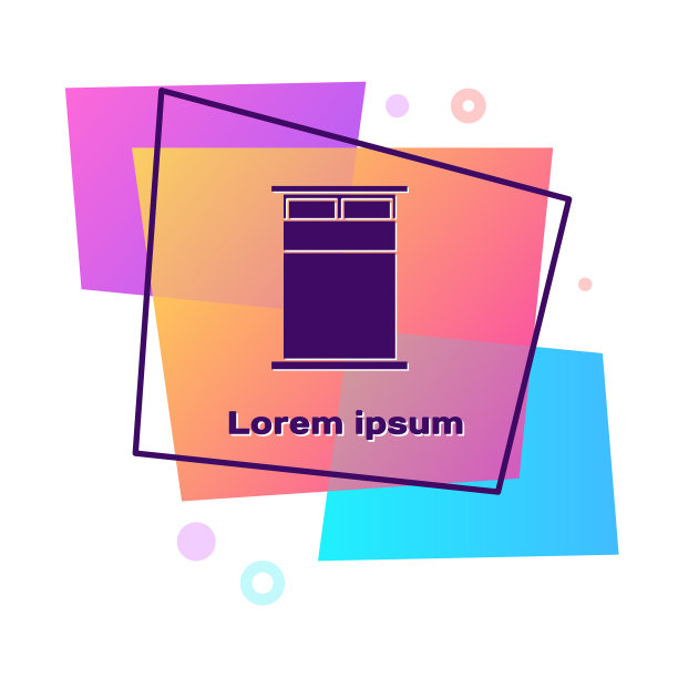 紫色大床为两人或一人图标孤立图片下载