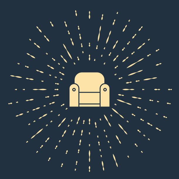 米色扶手椅图标孤立在蓝色背景图片下载