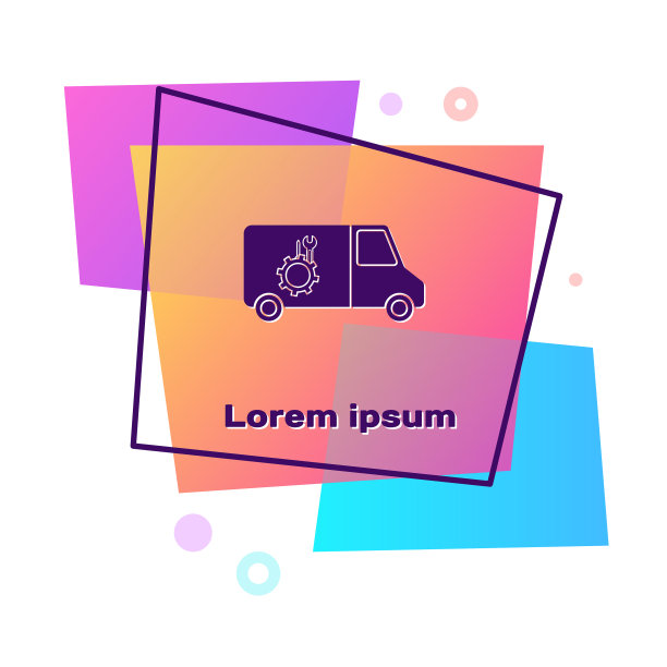 紫色汽车服务图标隔离在白色图片下载