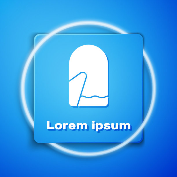 白色圣诞手套图标孤立在蓝色图片下载