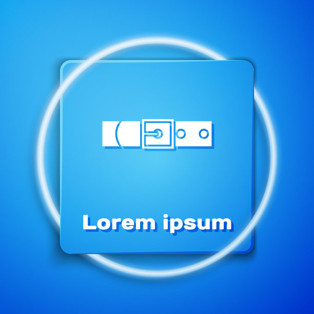 白色皮带与钮扣钢扣图标图片下载